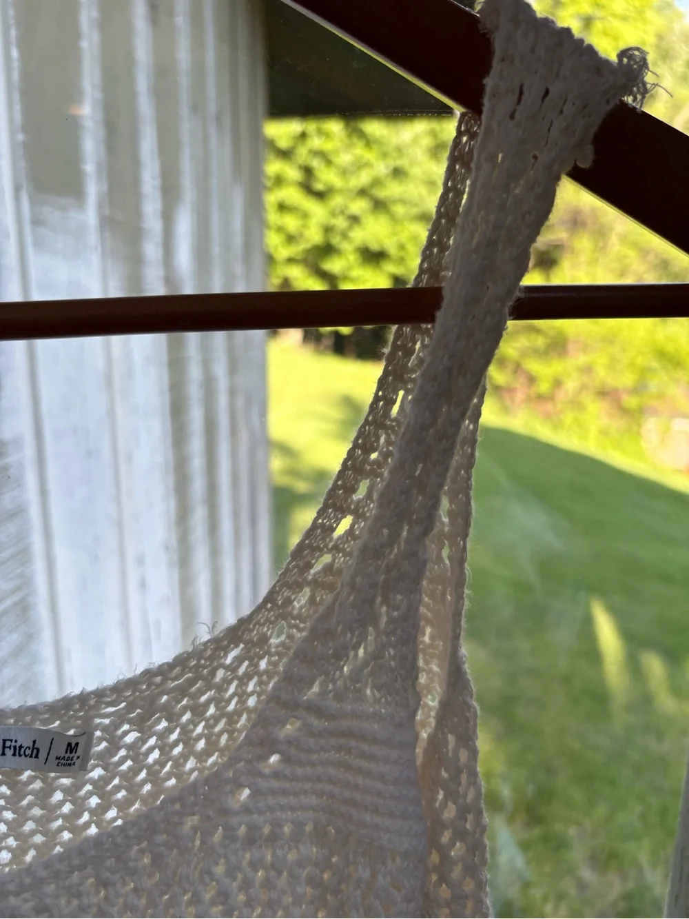 Abercrombie Crochet Maxi Dress Cream Medium